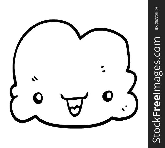 cartoon tiny happy cloud