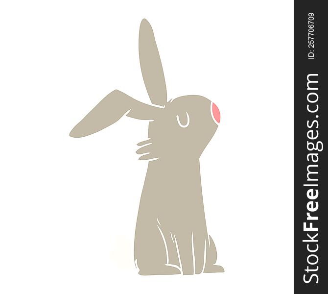 Flat Color Style Cartoon Rabbit