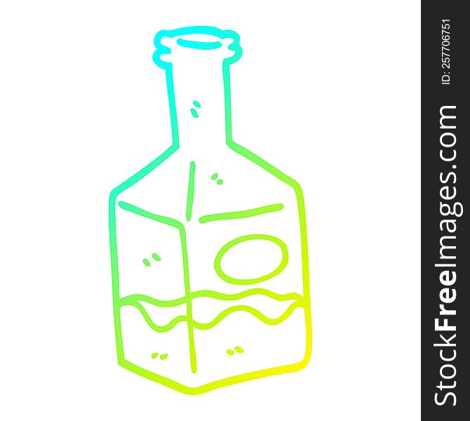 cold gradient line drawing of a cartoon drink in decanter