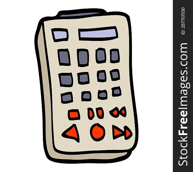 hand drawn doodle style cartoon remote control