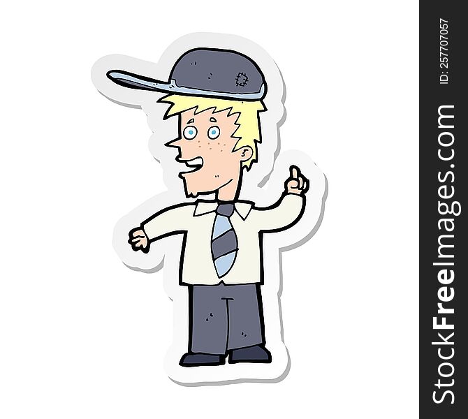 sticker of a cartoon school boy