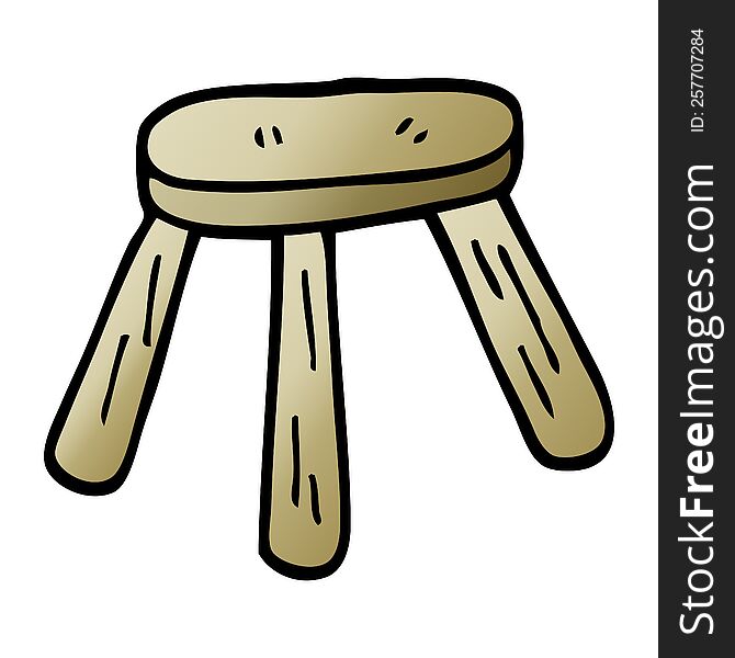 Cartoon Doodle Of A Wooden Stool