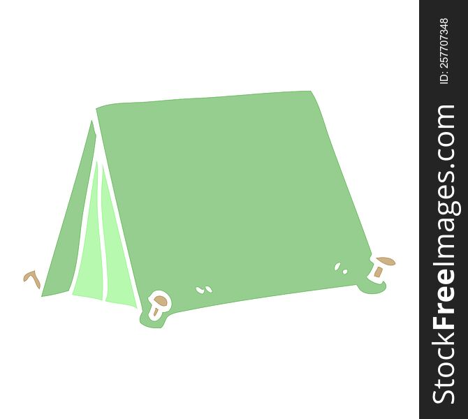 flat color illustration cartoon tent