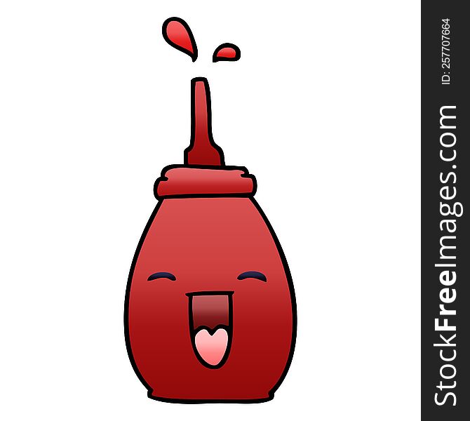 Quirky Gradient Shaded Cartoon Happy Red Sauce