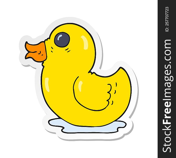 sticker of a cartoon rubber duck