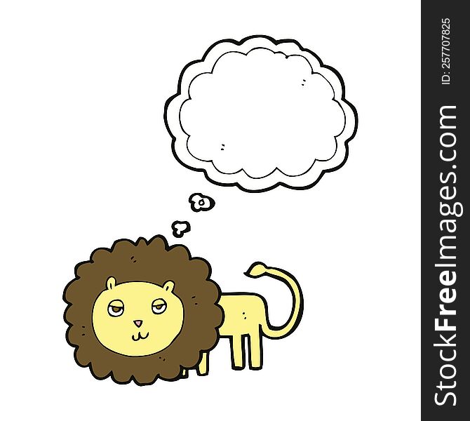 Cartoon Lion With Thought Bubble