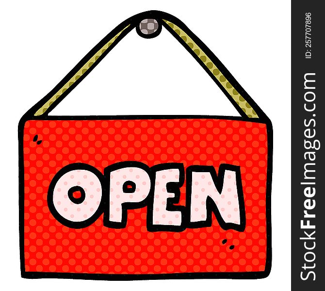 cartoon doodle open sign