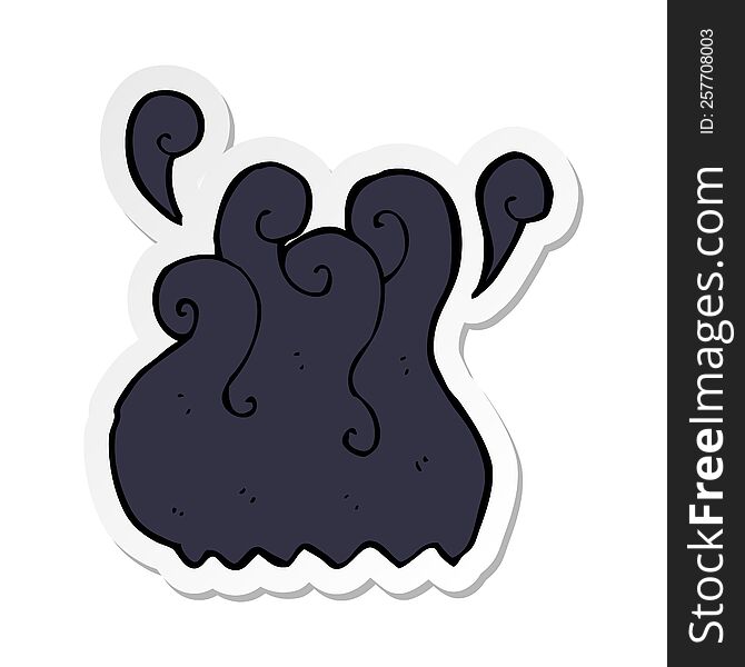 sticker of a black smoke cartoon element