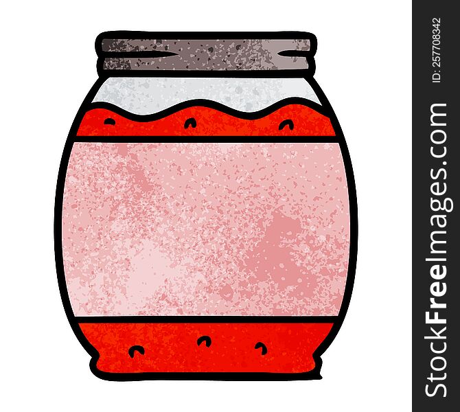 hand drawn textured cartoon doodle of a strawberry jam