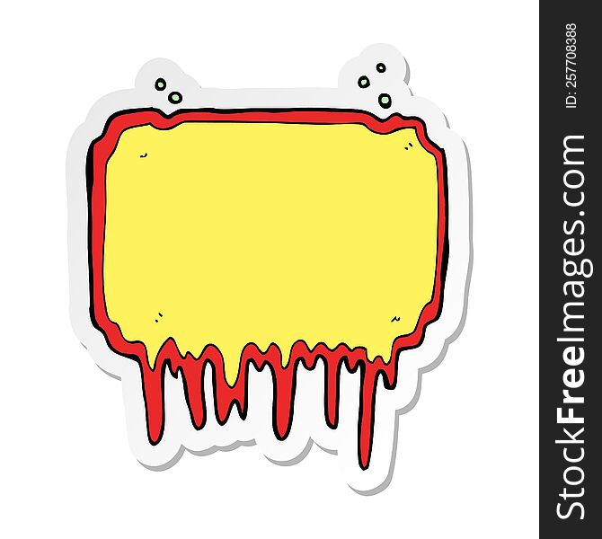 sticker of a cartoon melting frame