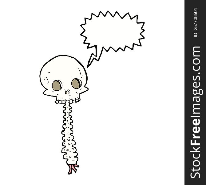 spooky cartoon sull and spine with speech bubble