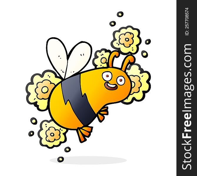 cartoon flying bee. cartoon flying bee