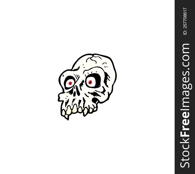 cartoon scary skull