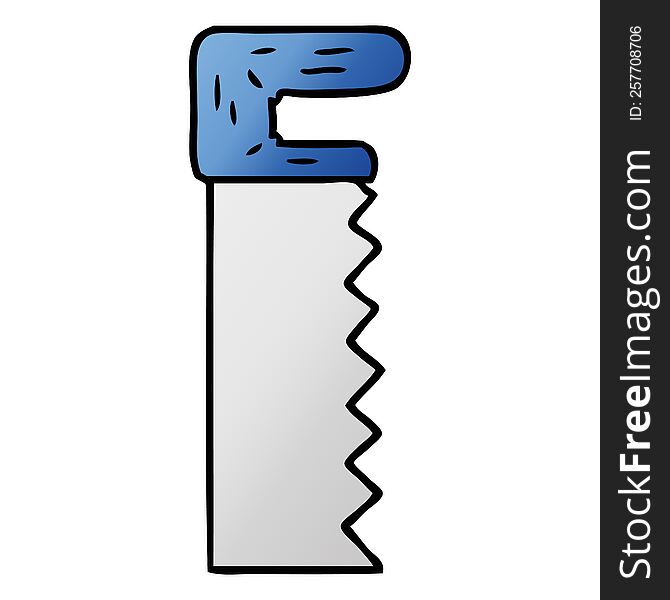 hand drawn gradient cartoon doodle of a metal saw