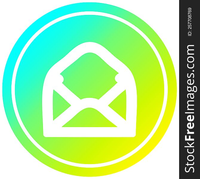 envelope letter circular icon with cool gradient finish. envelope letter circular icon with cool gradient finish