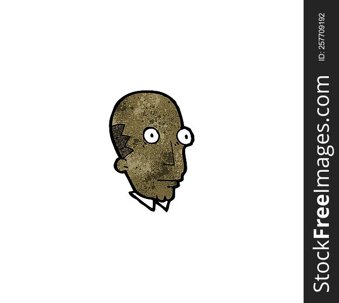 cartoon bald man staring