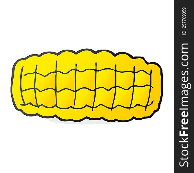freehand drawn cartoon corn cob