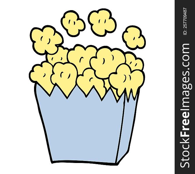 cartoon doodle popcorn