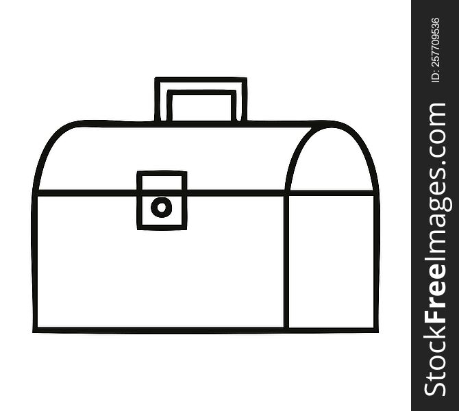 line drawing cartoon of a metal case