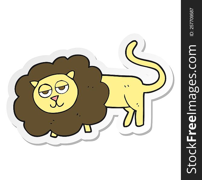 sticker of a cartoon lion