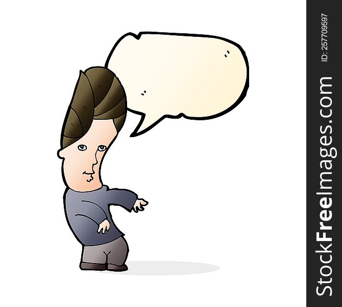 cartoon man with no worries with speech bubble