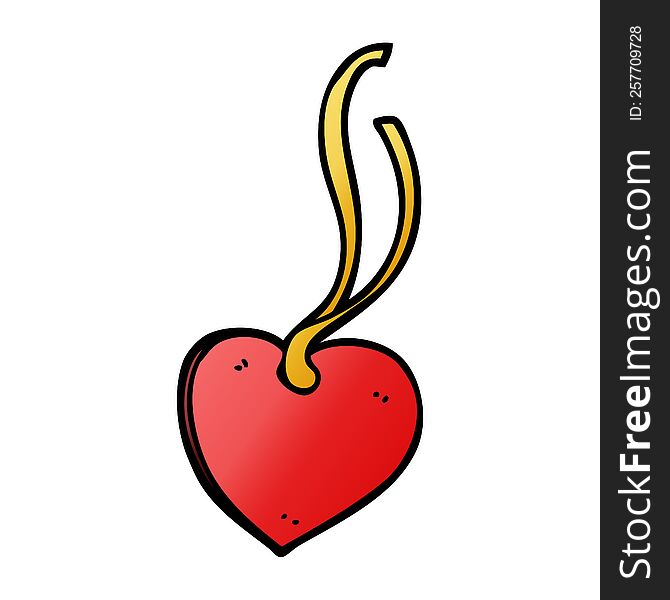 cartoon doodle heart tag