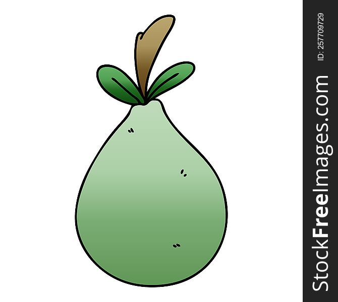 Quirky Gradient Shaded Cartoon Pear