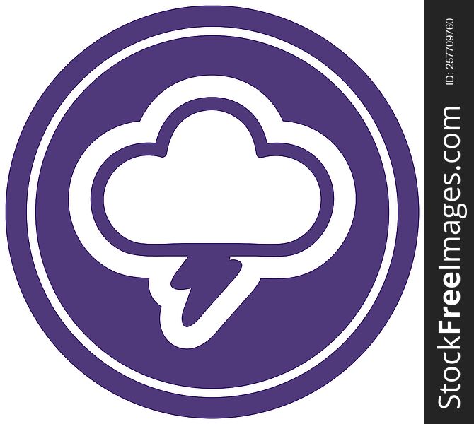 storm cloud circular icon symbol