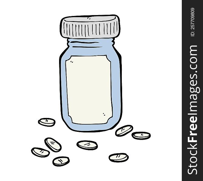 cartoon jar of pills