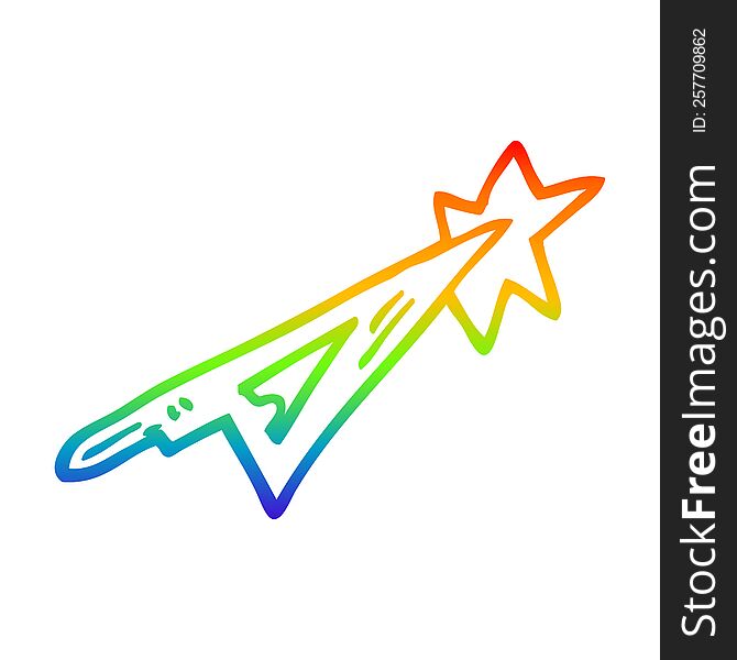 rainbow gradient line drawing of a cartoon scalpel blade