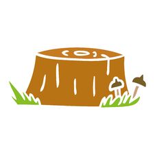 Free Cartoon Doodle Of A Tree Log Stock Photo - 257711540