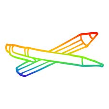 Rainbow Gradient Line Drawing Cartoon Pencil And Pen Stock Images