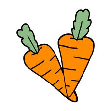 Cartoon Doodle Carrots Royalty Free Stock Image