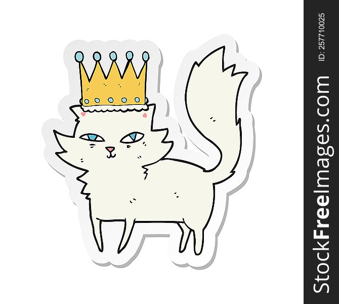 Sticker Of A Cartoon Posh Cat