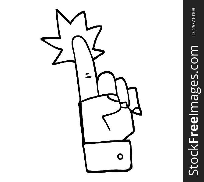 line drawing cartoon pointing hand