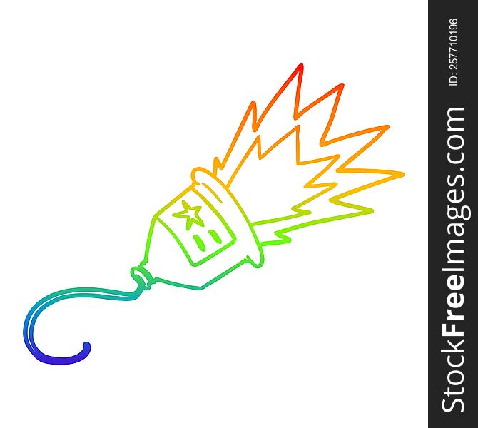 rainbow gradient line drawing party popper cartoon