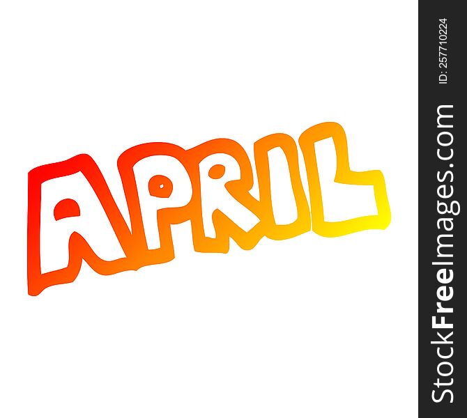 warm gradient line drawing of a cartoon month of april