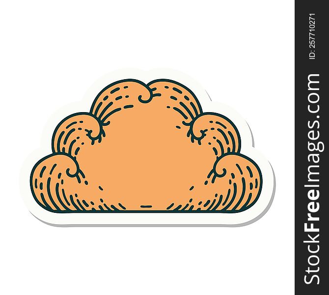 Tattoo Style Sticker Of A Cloud