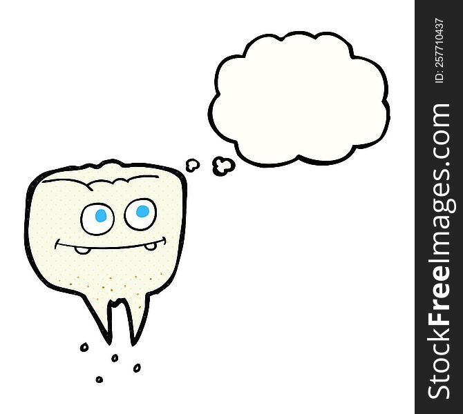 freehand drawn thought bubble cartoon tooth