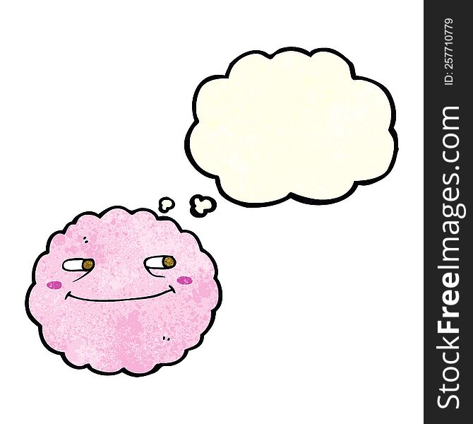 Cartoon Happy Cloud With Thought Bubble