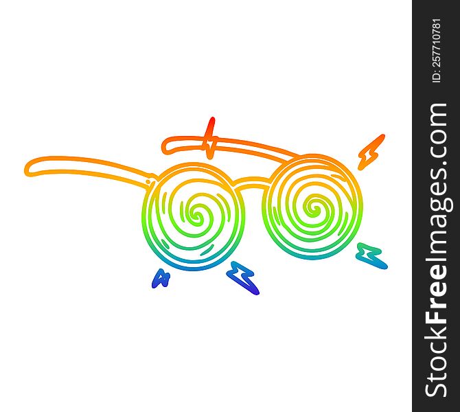 Rainbow Gradient Line Drawing Cartoon X-ray Specs