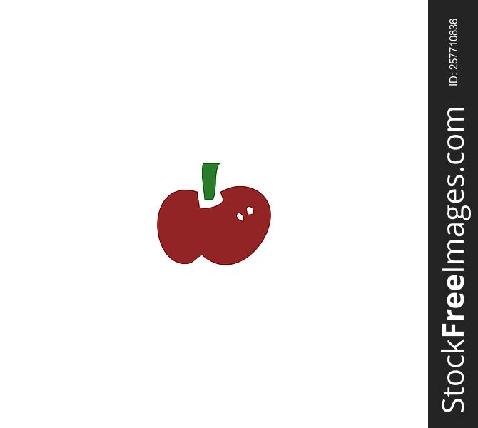 Flat Color Style Cartoon Apple Symbol