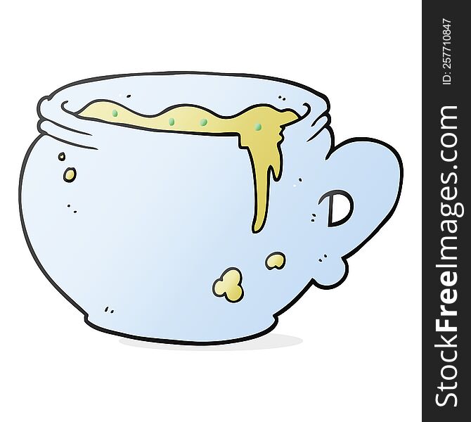 freehand drawn cartoon mug of soup