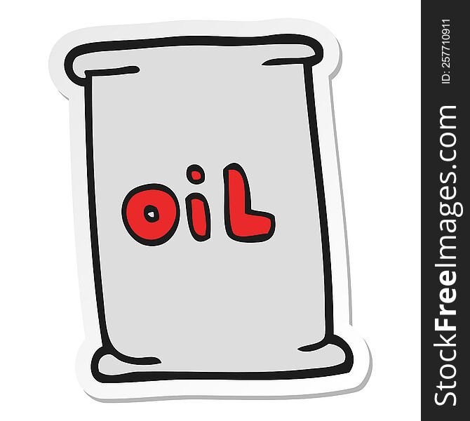 sticker of a cartoon oil drum