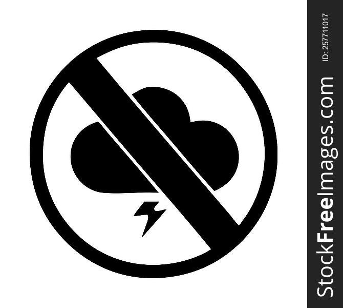 flat symbol of a no storms allowed sign