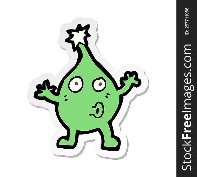 Sticker Of A Funny Cartoon Creature