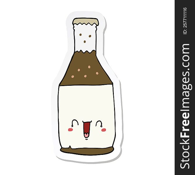 sticker of a cartoon beer bottle