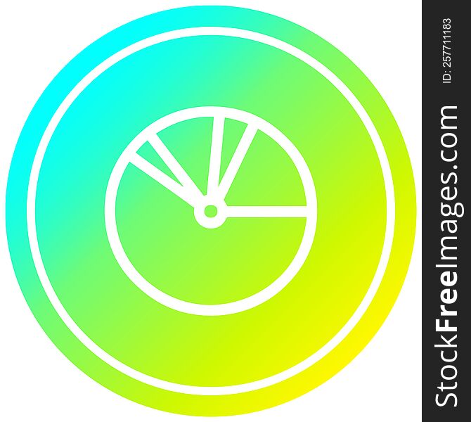 pie chart circular icon with cool gradient finish. pie chart circular icon with cool gradient finish