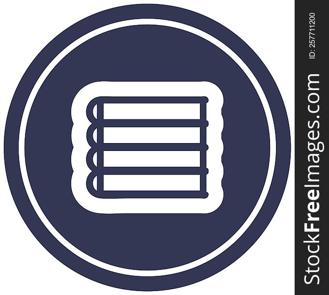 stack of books circular icon symbol