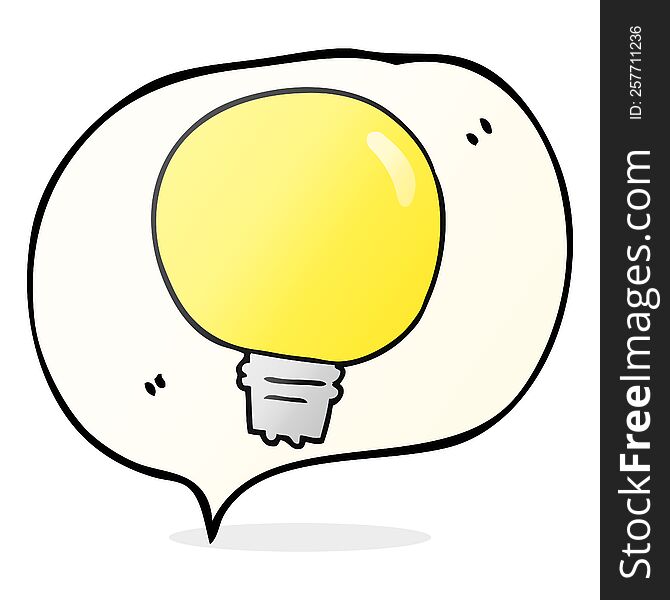 Speech Bubble Cartoon Light Bulb